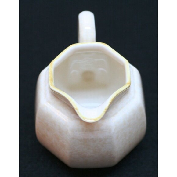 Mikasa Avante Ivory Fe 900 Sugar Bowl w Lid & Creamer Tan Octagon VTG 80s EUC - Picture 9 of 12